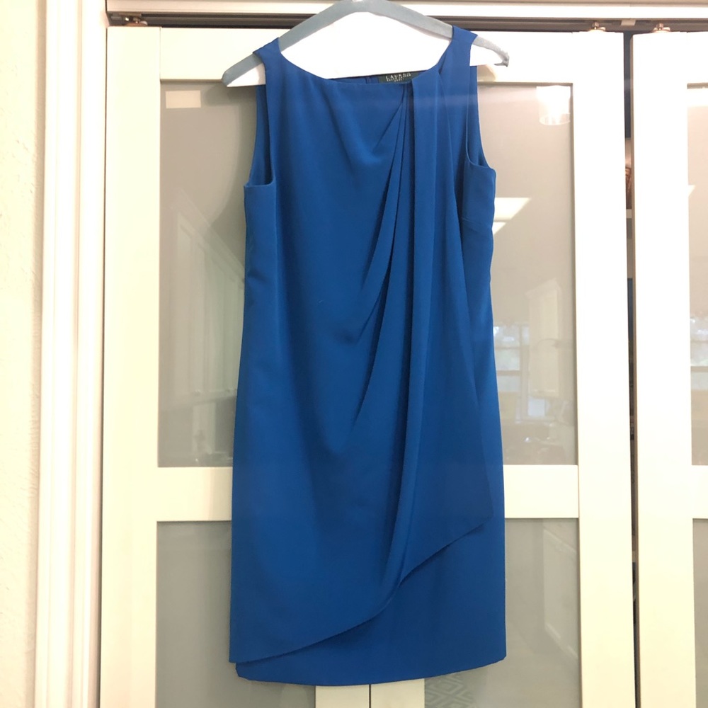 Ralph Lauren Size 6 royal blue sheath dress.